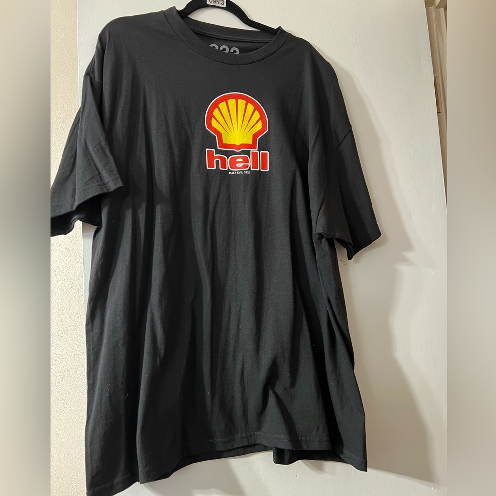 Half Evil 333 “Hell” (Shell) logo design tshirt